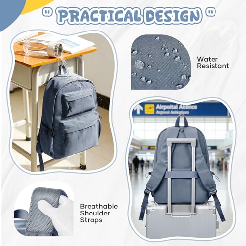 Detalle 2 de WEPLAN School Backpack: Lightweight 14-Inch Laptop Rucksack for Students (I2-Blue Purple)