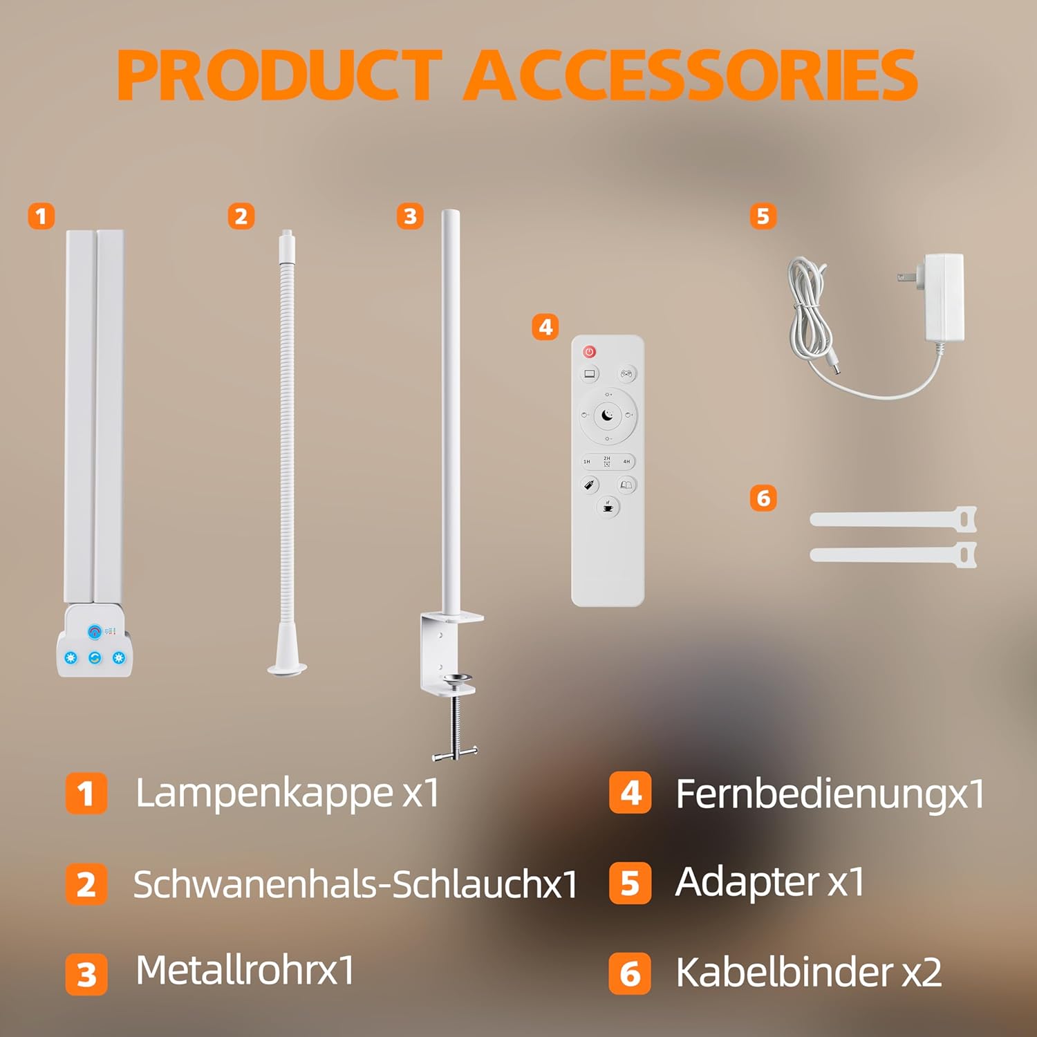 Thumbnail 5 de Doppelkopf Schreibtischlampe LED – dimmbar, 1200 Lumen, 5 Farbtemperaturen und 5 Helligkeitsstufen mit Schwanenhals und Cliphalter