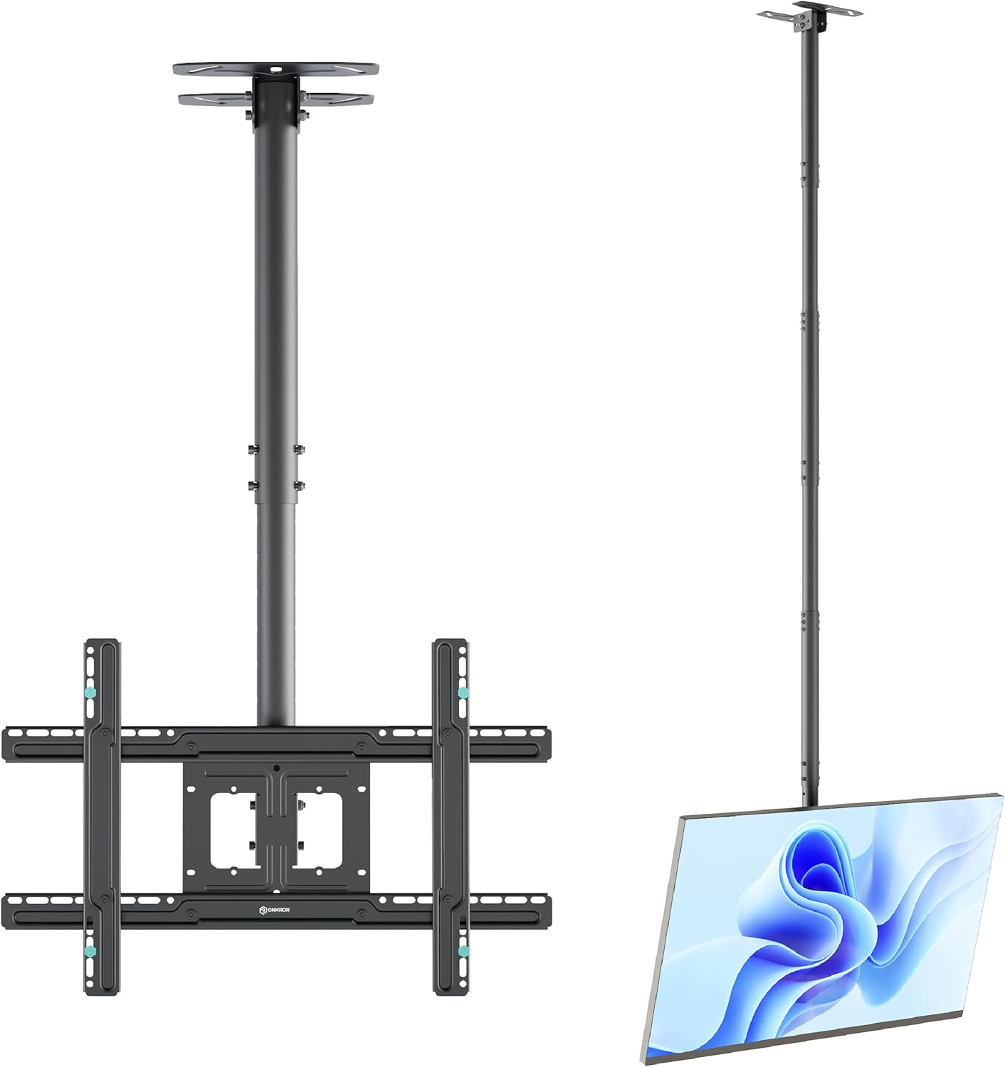 Thumbnail 1 de ONKRON Support TV Plafond Long N2L-B pour TV 32 à 80 pouces (VESA 100x100 à 600x400)