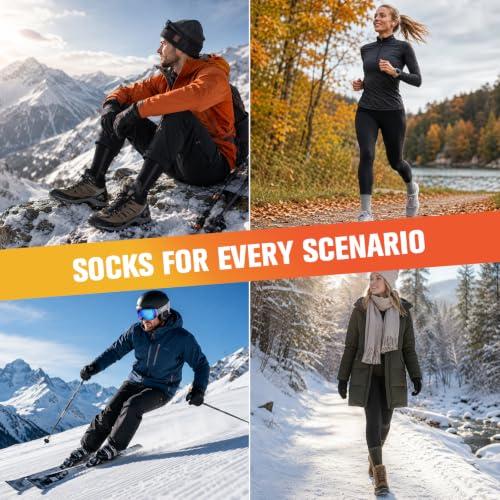 Thumbnail 7 de Veximora Merino Wool Hiking Socks, Black 9–12, 3 Pairs, Cushioned & Thermal