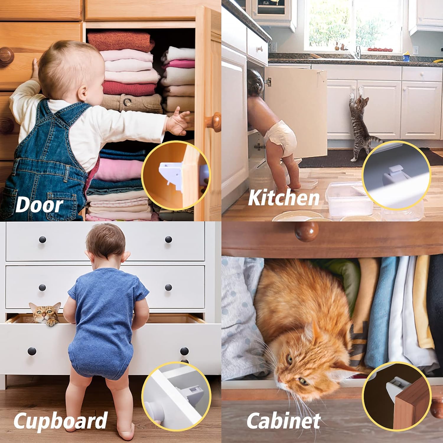 Thumbnail 3 de TYRY.HU magnetisches Kinderschloss für Schrank & Schublade – 10 Schlösser + 2 Magnetschlüssel