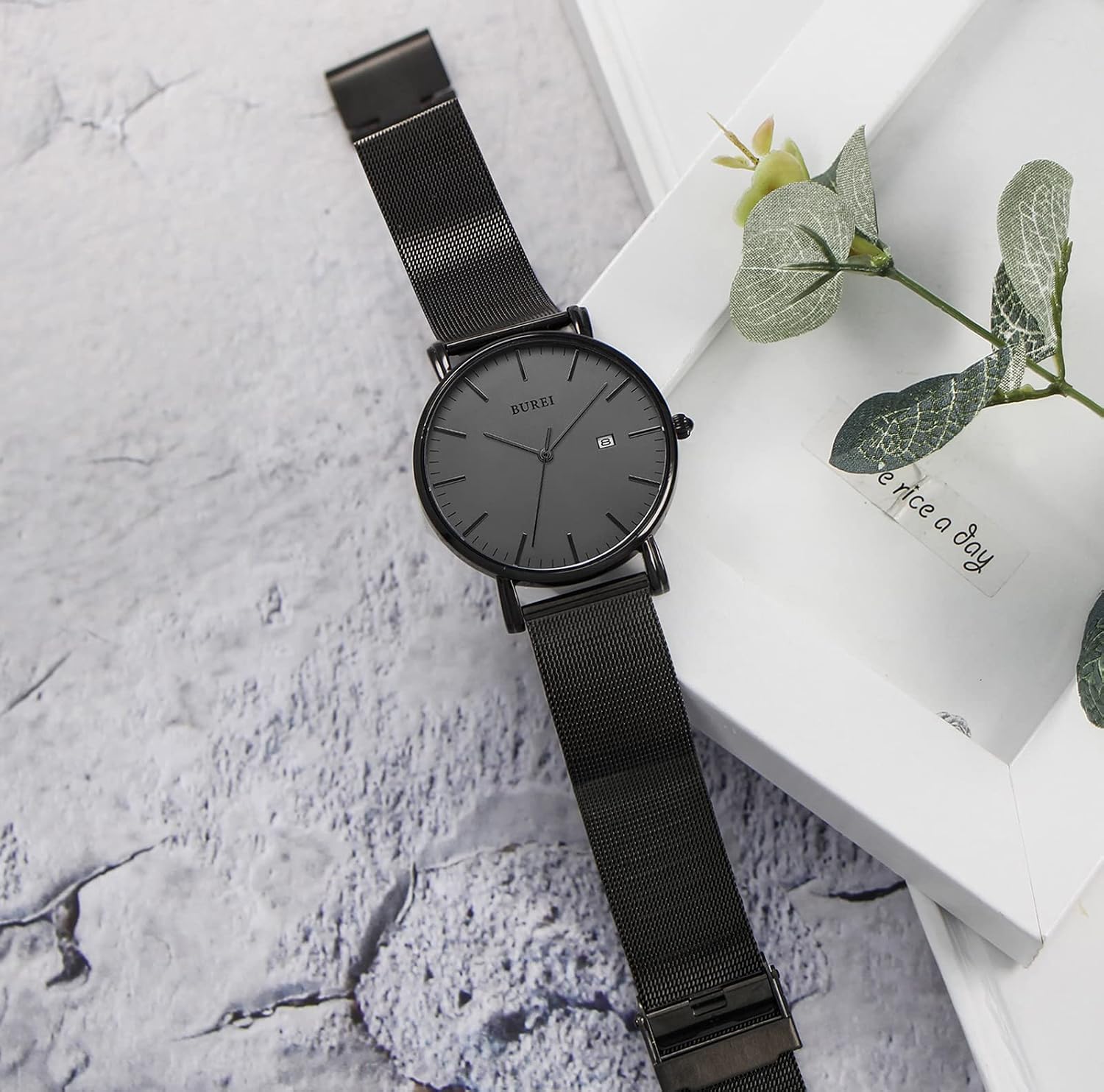 Thumbnail 3 de BUREI Herrenuhr Minimalistisch Analog
