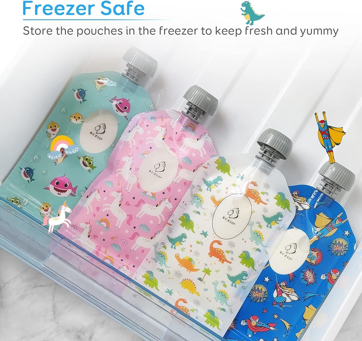 Thumbnail 3 de BUZIO Baby Reusable Food Pouches 148ml