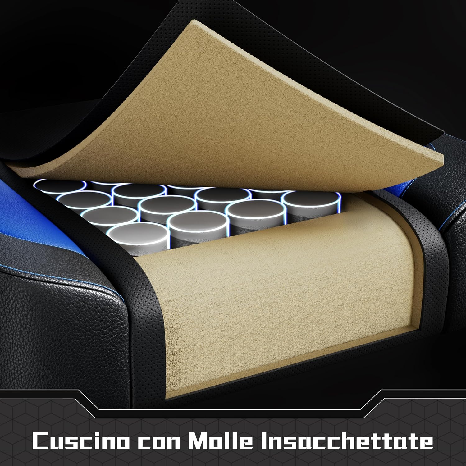 Thumbnail 4 de Yaheetech Sedia Gaming Ergonomica con Supporto Massaggio Lombare e Poggiapiedi Estraibile