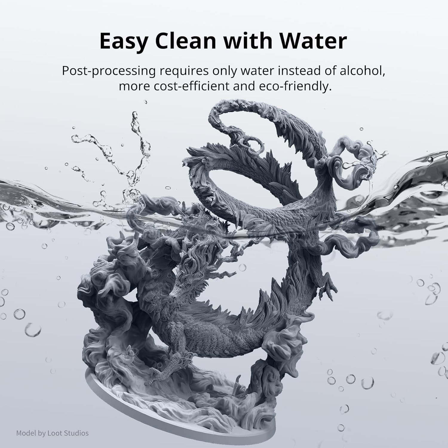 Thumbnail 1 de ANYCUBIC Water Washable 3D Printer Resin 2.0 (Easy Post-Processing) for LCD/DLP Printers, Grey 1kg