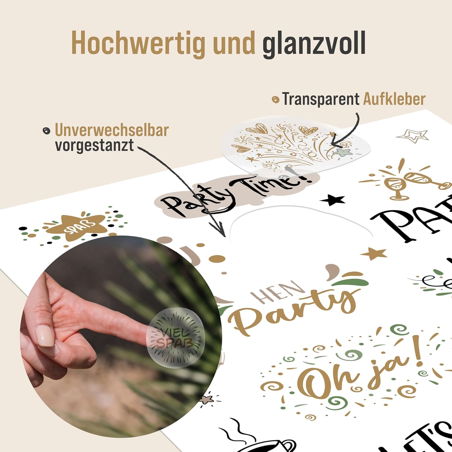 Thumbnail 1 de colortouch Sticker JGA (294 Motive) – 10 Blatt Aufkleber für Junggesellinnenabschied & Gästebuch
