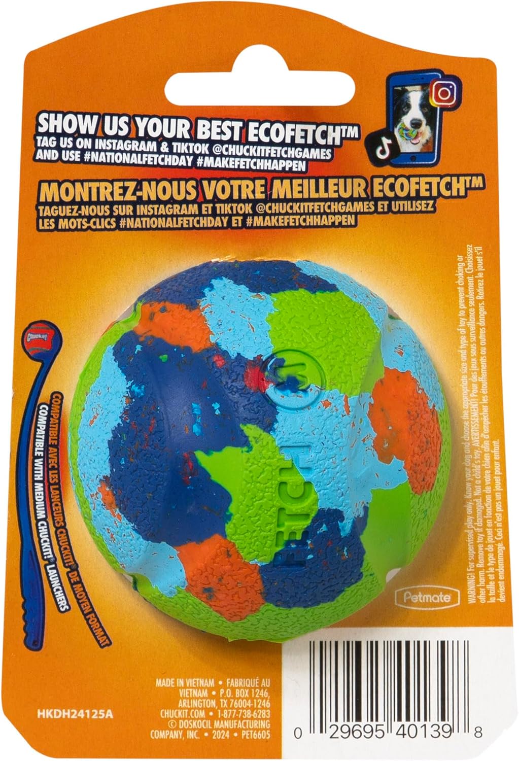 Detalle 2 de Chuckit! Edizione limitata Dog Ball Eco Fetch Day — Ultra Ball Medio (6,3 cm) in gomma riciclata