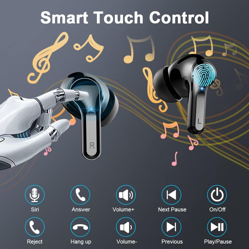Thumbnail 6 de Ordtop Bluetooth In-Ear Kopfhörer (Bluetooth 5.3, 4-Mikrofon, CVC 8.0, USB-C, IP7) – kabellos mit bis zu 40 h
