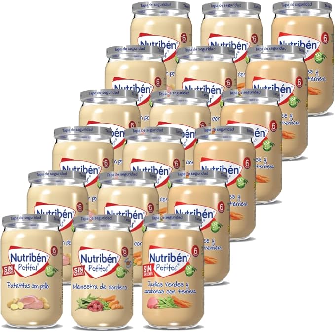 Detalle de Nutribén Pack 18 Menestra infantil de pollo y verduras 🥣