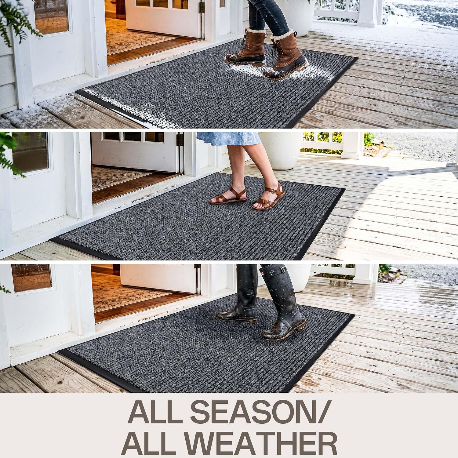 Detalle 2 de Amyracel 4'x5' Front Door Mat, Low-Profile Polypropylene with Rubber Backing