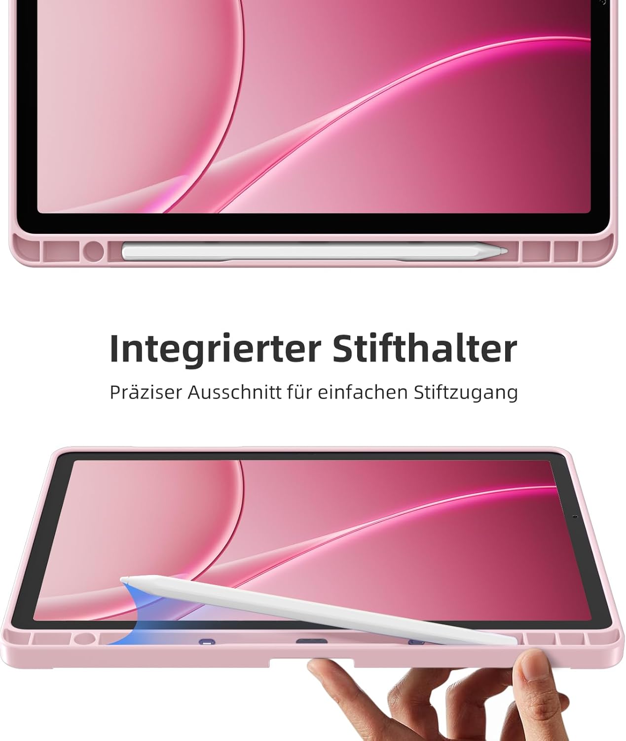 Thumbnail 6 de Vobafe Hülle mit Tastatur für Samsung Galaxy Tab A11+ Plus (11 Zoll, 2025) & Tab A9+ Plus (11 Zoll, 2023) – QWERTZ, beleuchtet, abnehmbar, Rosa