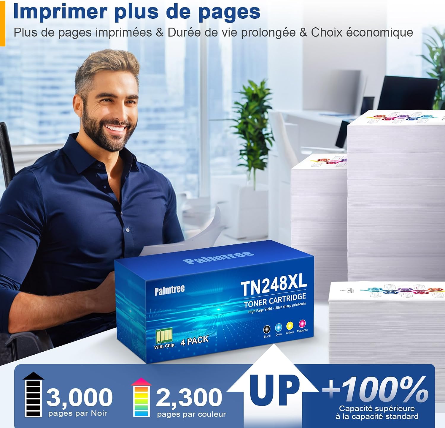 Detalle 2 de Toner TN248XL compatible Brother (pack couleur + noir) – TN248 / TN248XL pour HL-L3240CDW, MFC-L8390CDW et plus