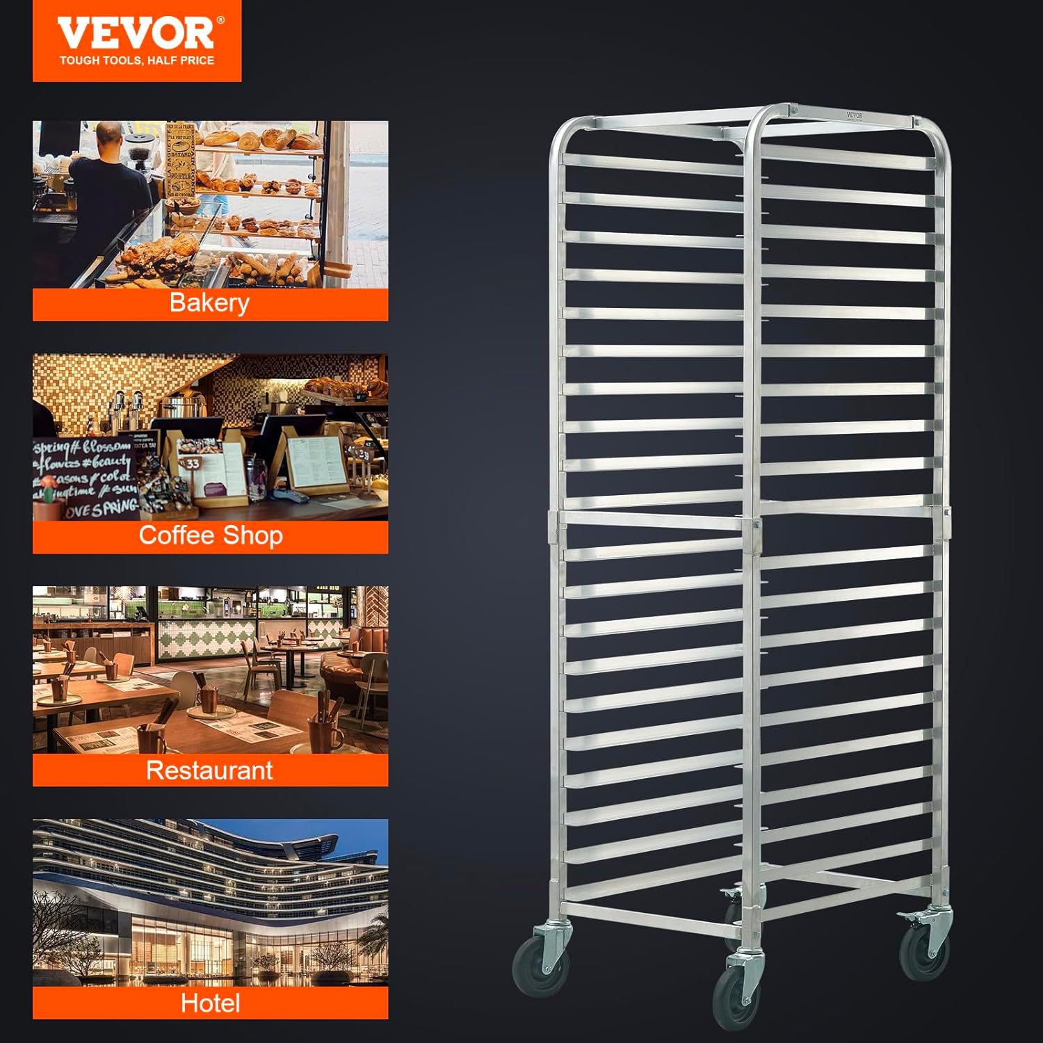 Thumbnail 6 de VEVOR Bun Pan Rack 530 lb Capacity 🍞