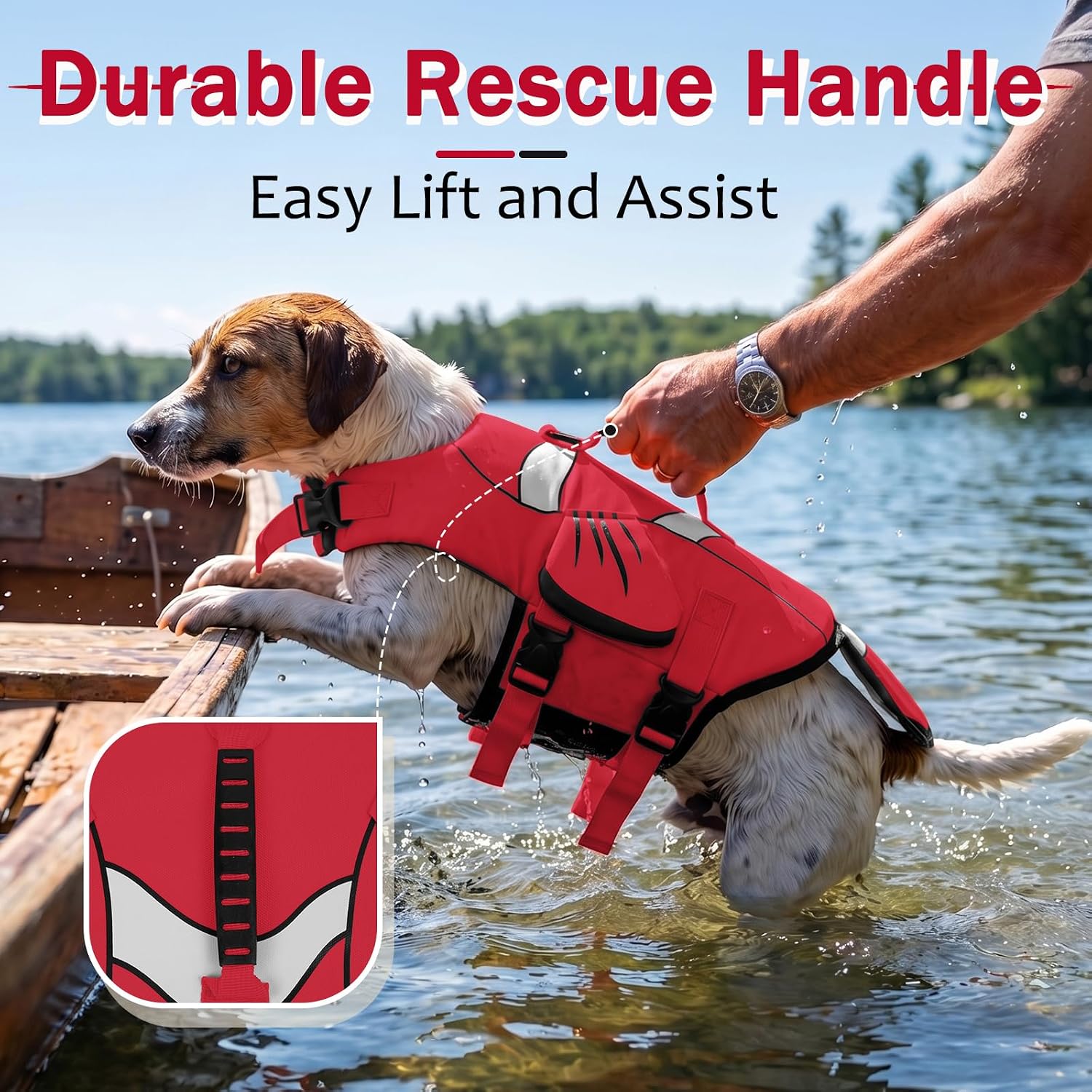 Detalle 2 de DENTRUN Dog Life Jacket for S/M/L Dogs