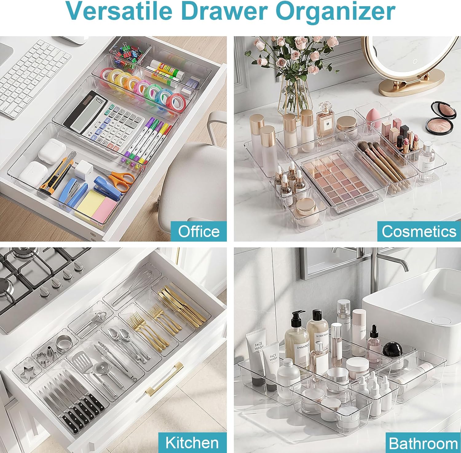 Thumbnail 5 de Radikor Schubladen Organizer (16 Stück) für Schminktisch, Büro & Küche – in 4 Größen