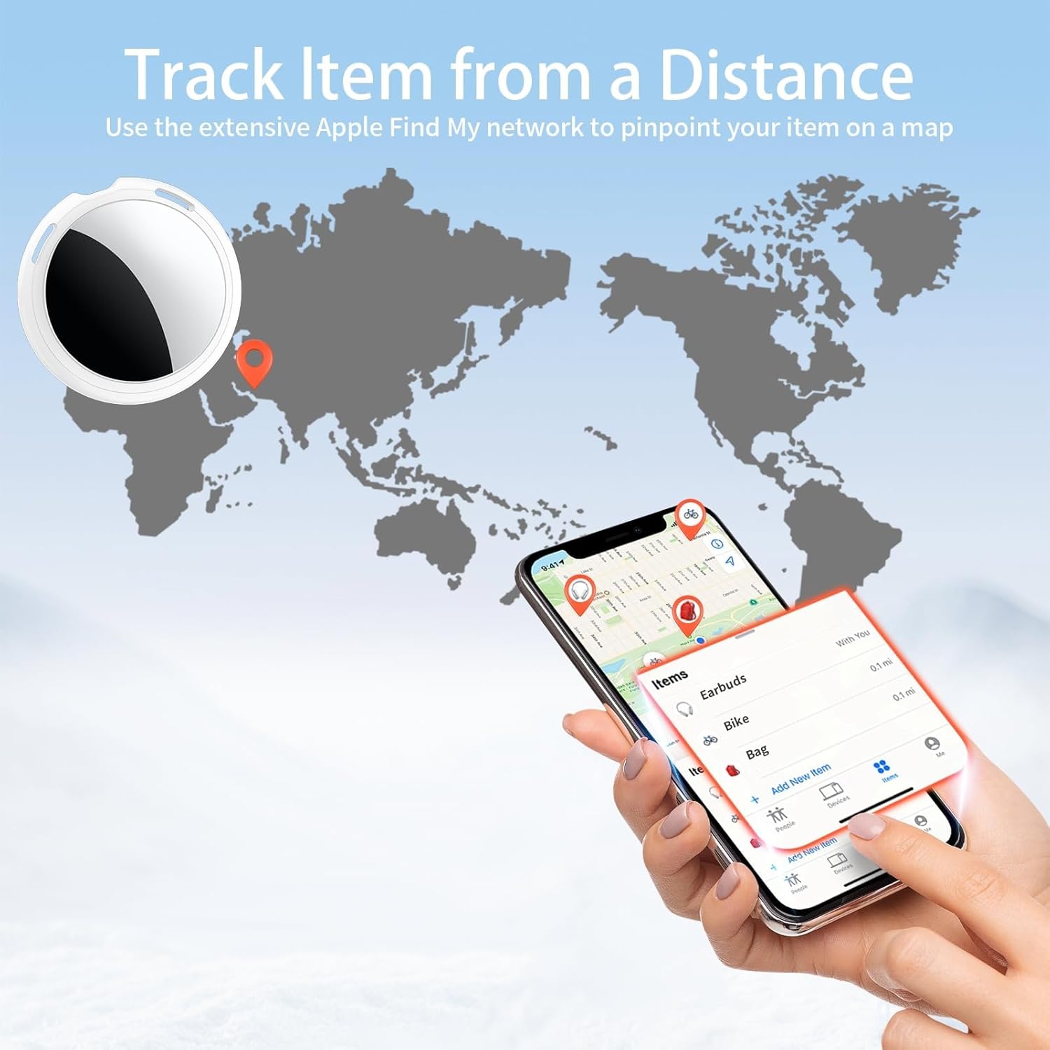 Detalle de 2-Pack Tracker Tags (Apple MFi Certified) for Apple Find My — iOS Only Bluetooth Smart Tags