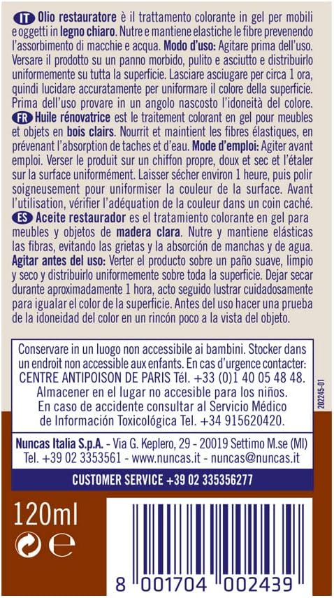 Detalle 2 de Nuncas Livax Mobili&Design Olio Restauratore Legni Chiari - 120 ml