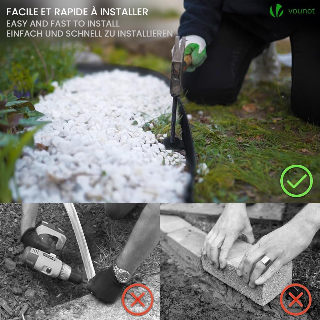 Detalle 2 de VOUNOT 40m Flexible Lawn Garden Edging Border