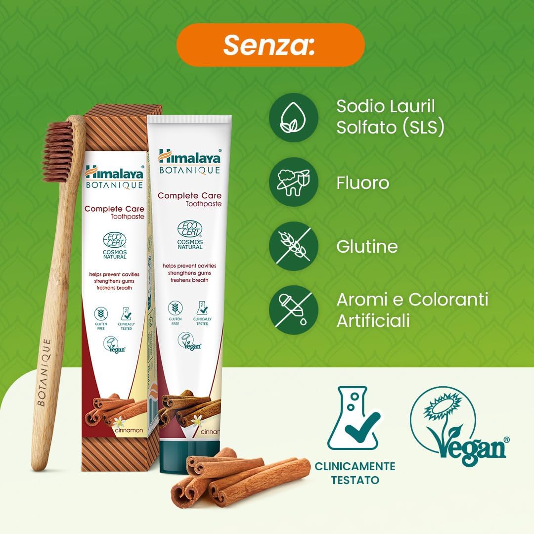 Thumbnail 4 de Himalaya Botanique Complete Care Candela Cannella – Dentifricio Vegano Ecocert Cosmos Natural, 75 ml