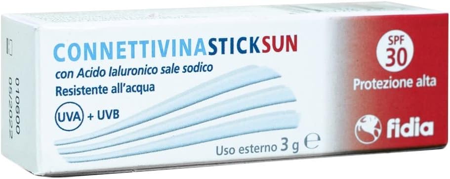 Detalle 2 de Connettivina StickSun Fidia Pharmaceutiques – stick lèvres à l’acide hyaluronique 0,2% et SPF30 (3 g)