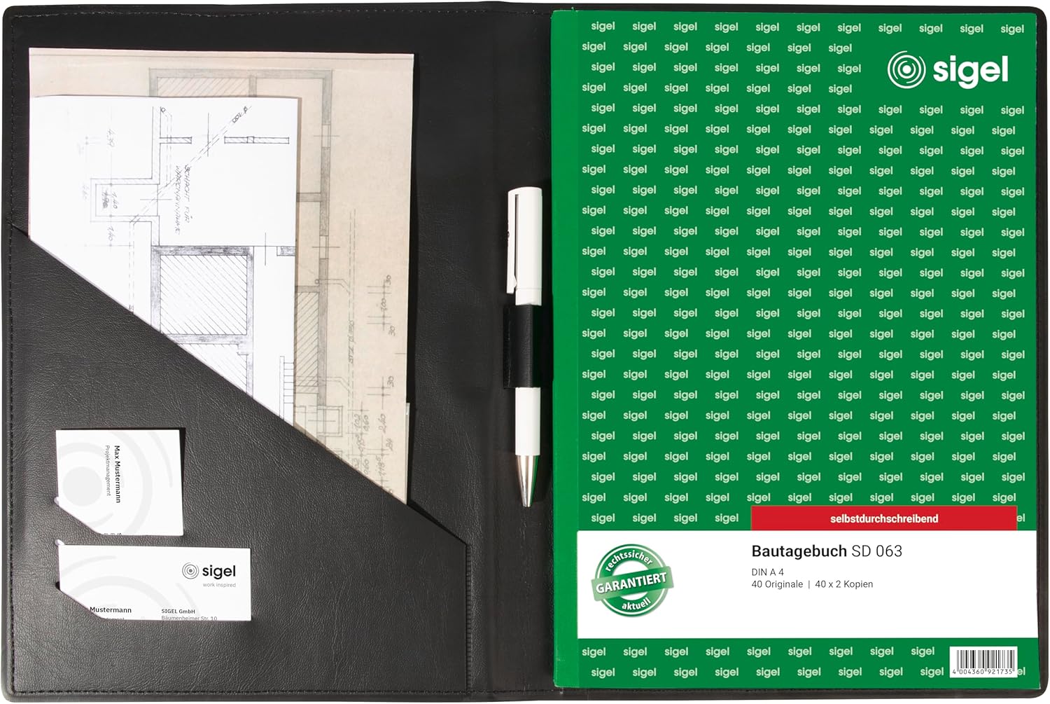 Thumbnail 6 de SIGEL EF510 Schutz-Einband für DIN A5 Formulare (z. B. Fahrtenbuch, Rechnung) mit Stifthalter – schwarz