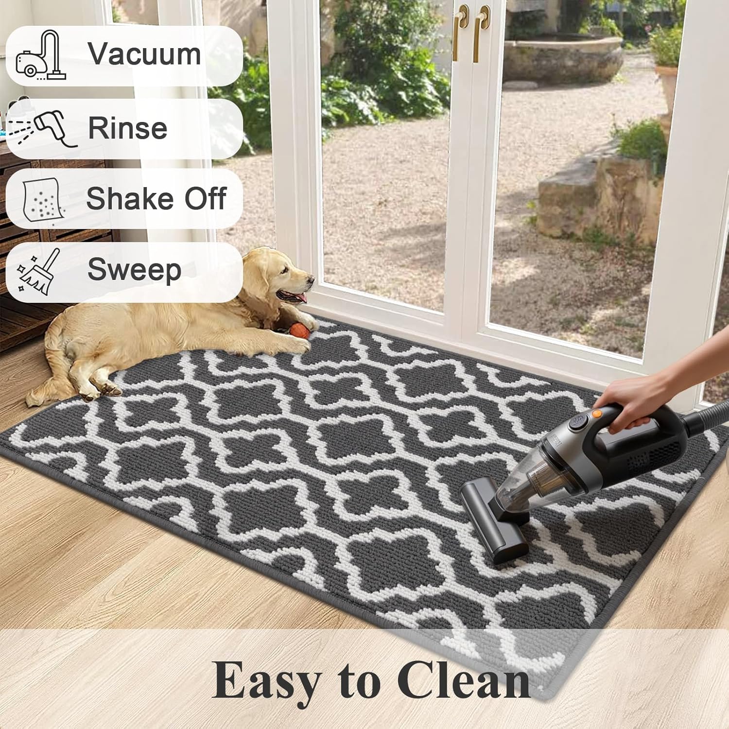 Thumbnail 5 de SHACOS zerbino lavabile grigio scuro 60 x 90 cm, antiscivolo e assorbente per interni