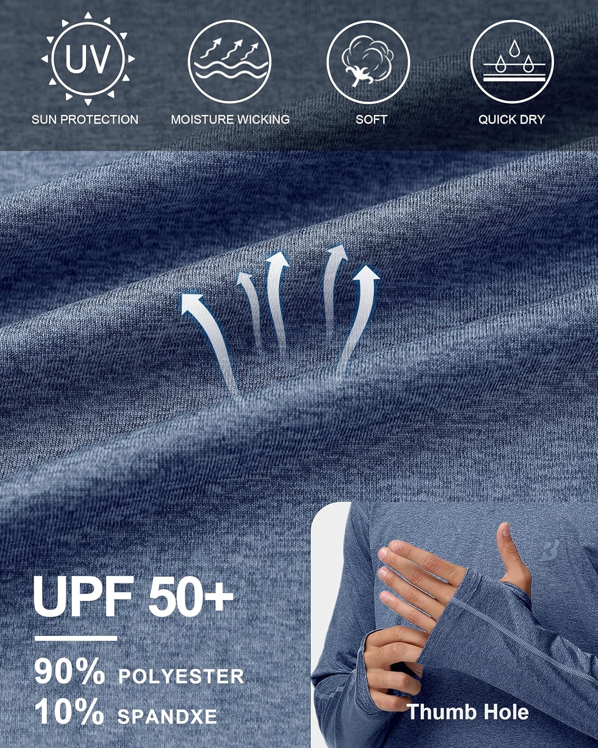 Detalle 2 de Roadbox Mens UPF 50+ Sun Hoodie