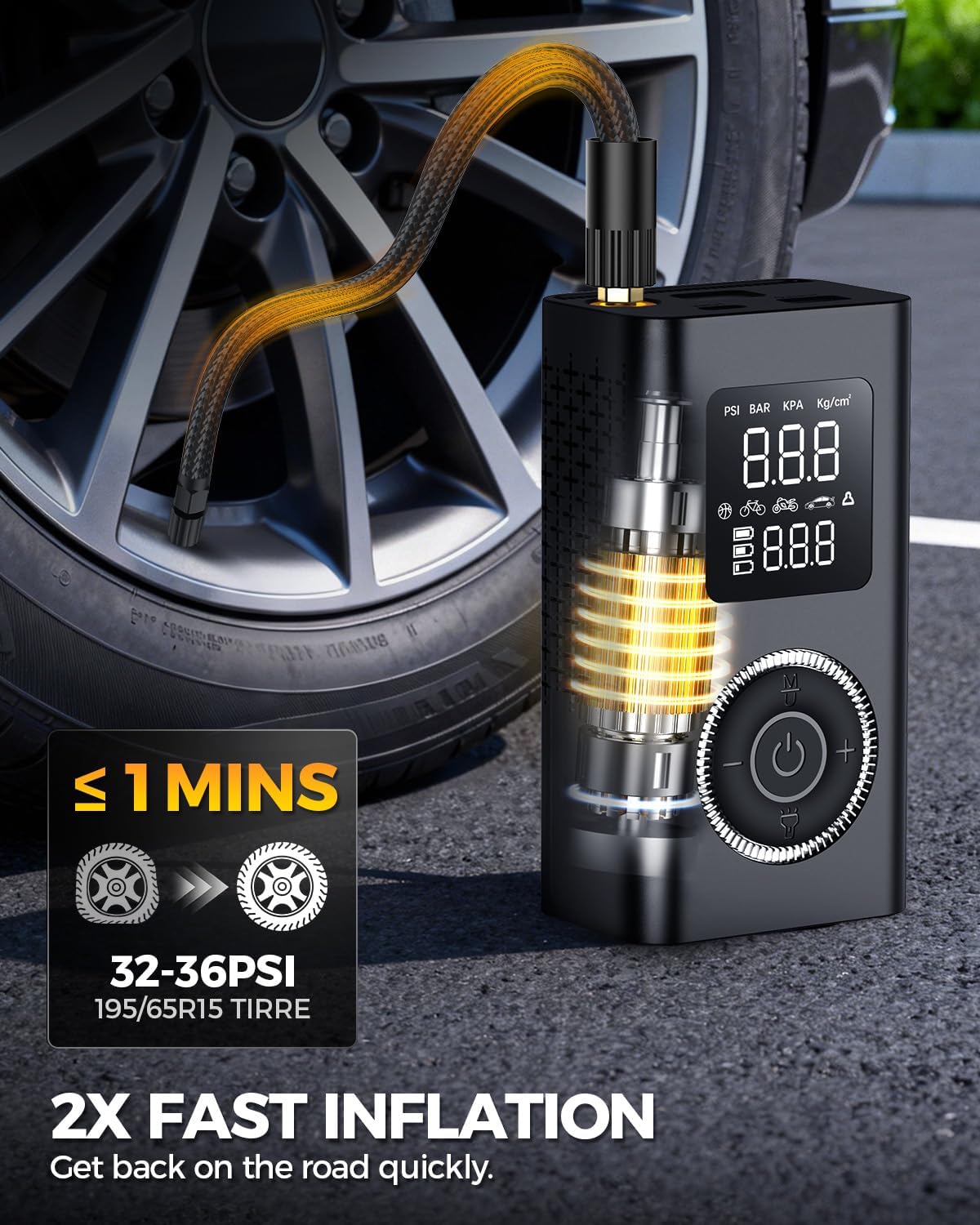 Thumbnail 1 de Tire Inflator Portable Air Compressor with Type-C Charging ⛽