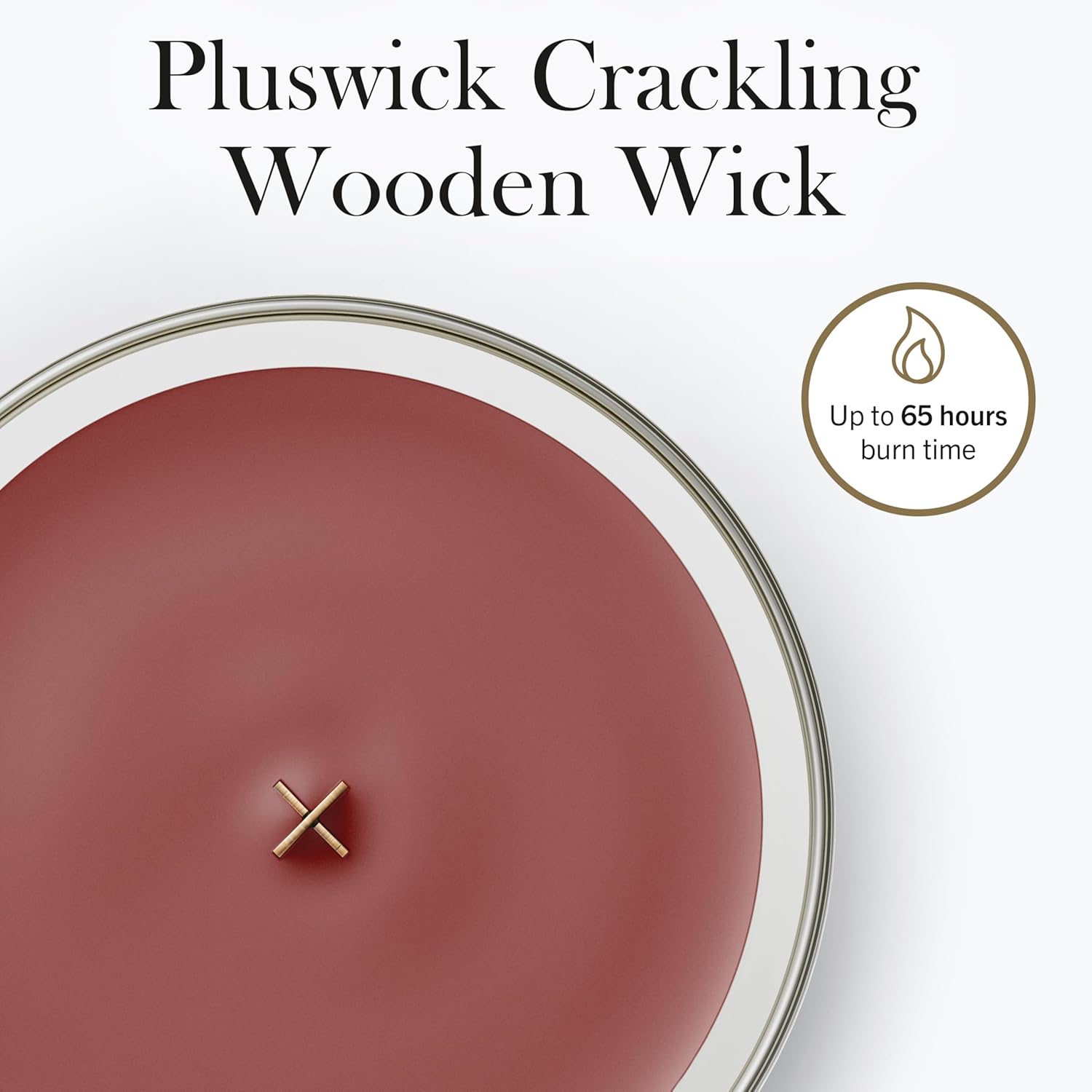 Detalle de WoodWick bougie parfumée moyenne avec mèche en bois crépitante — Chaï à la cannelle