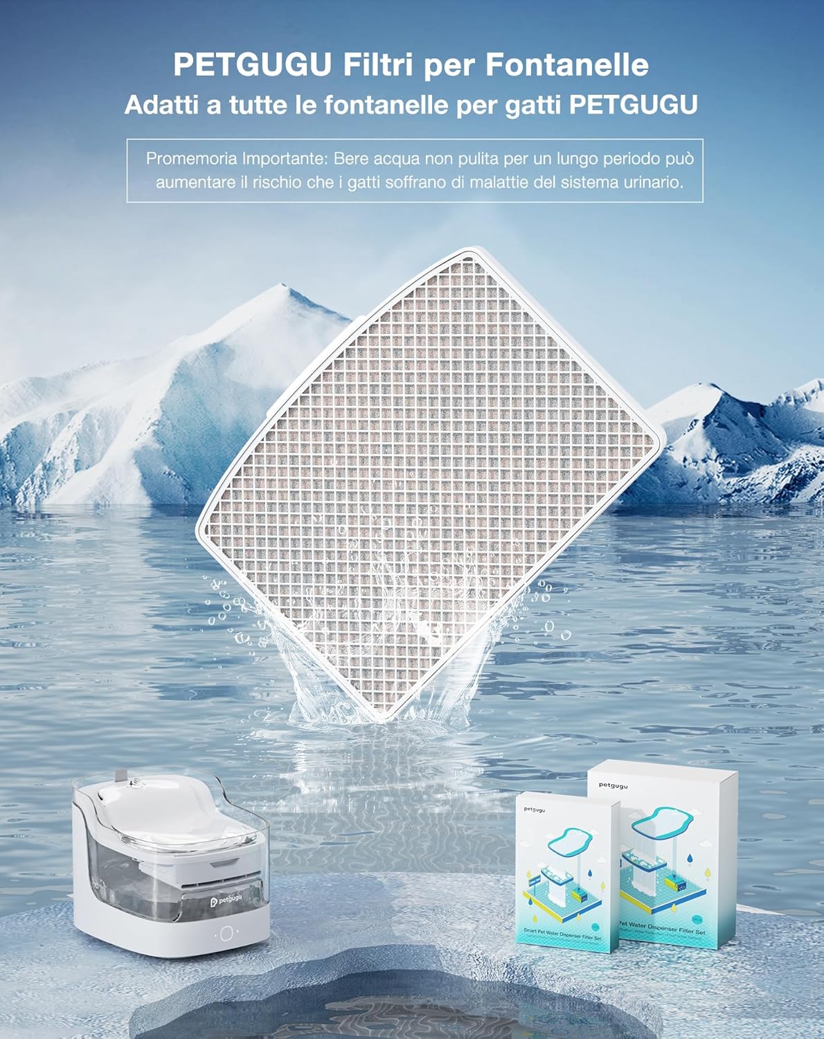 Thumbnail 1 de PETGUGU PF1 Filtri 12 pezzi per fontanella 🐾