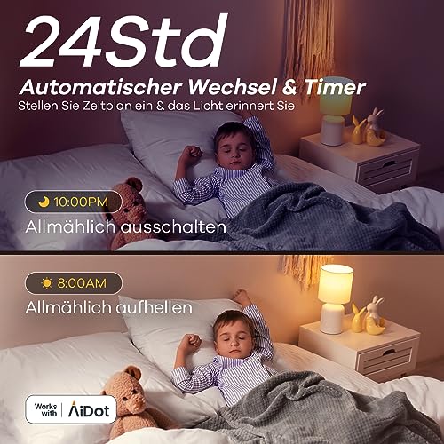 Detalle de Linkind Matter E27 Glühbirne (2er Pack) – RGBTW, 16 Mio. Farben, 2,4 GHz WLAN, Matter kompatibel per Hub, Alexa/Apple Home/Google Home