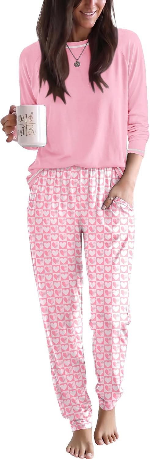 Detalle de Ekouaer Women's Long-Sleeve Pajama Set