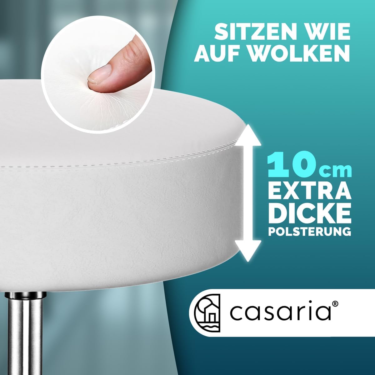 Detalle de Casaria Rollhocker 2er Set, höhenverstellbar 46-60 cm