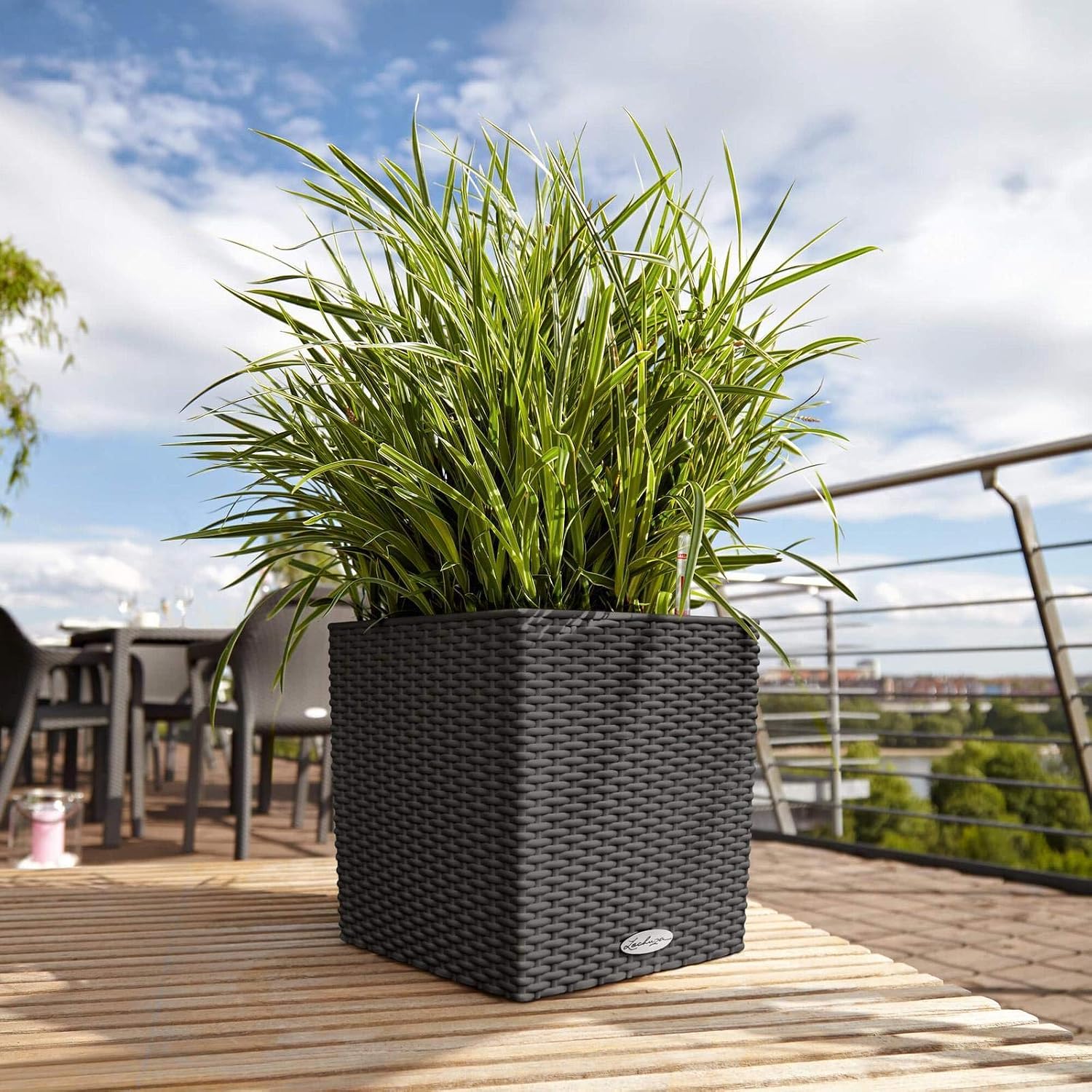 Detalle de Lechuza CUBE Cottage 40 granito vaso irrigazione