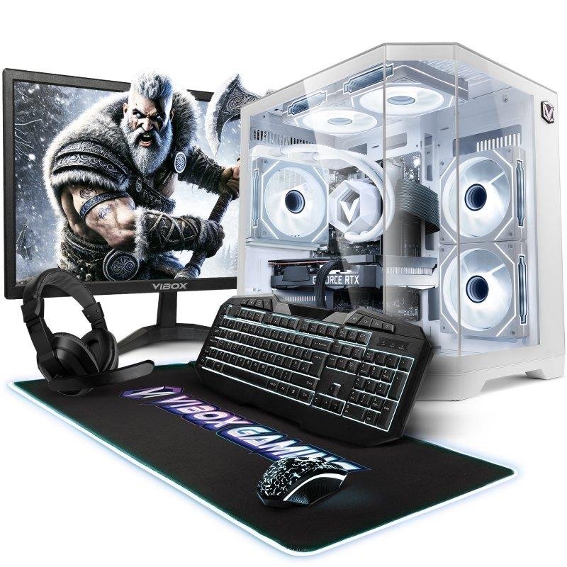 Detalle de PC Sobremesa Vibox IV-8: Ryzen 7 5700X, RTX 3050 y monitor 23" para gaming y multitarea