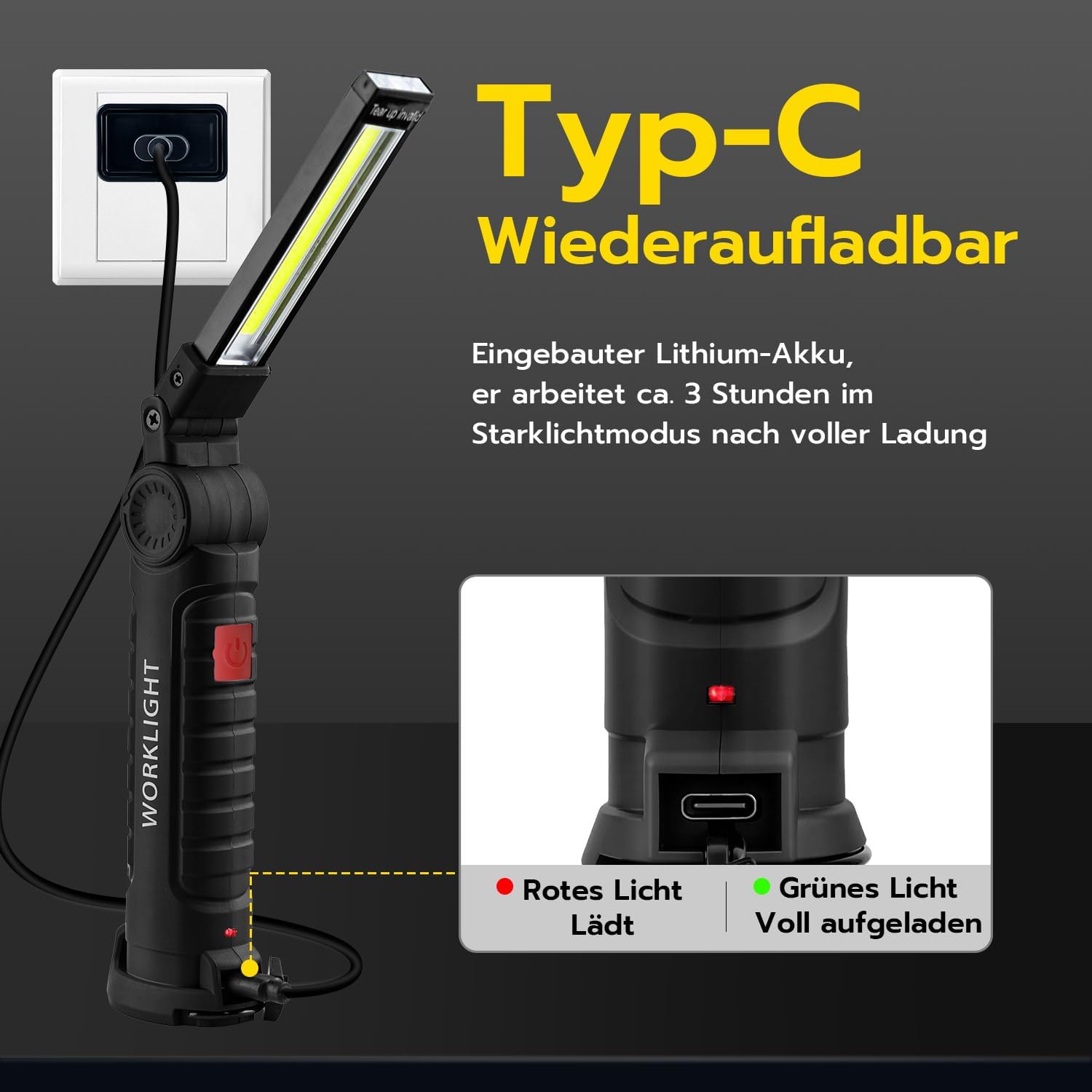 Thumbnail 2 de Tolesum COB Arbeitsleuchte Typ C 1200 mAh