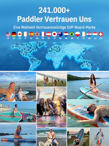 Detalle de Niphean Stand Up Paddling Board mit Sitz – Komplettes Set bis 200 kg Tragkraft