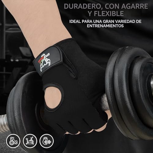 Detalle 2 de Beast Rage Guantes de Fitness para levantamiento de pesas – M, Negro