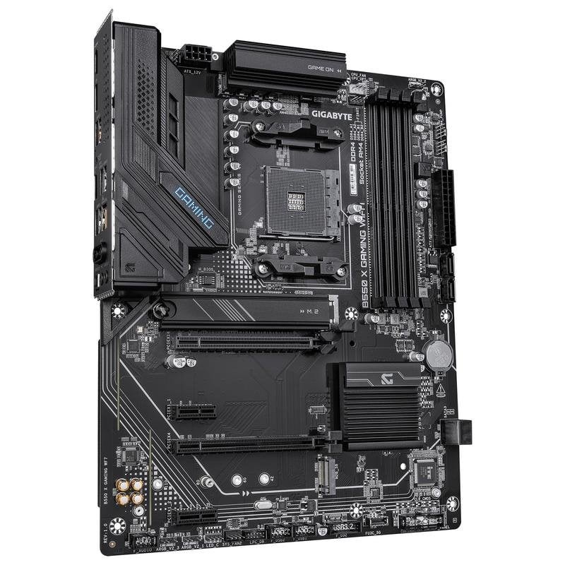 Detalle de Gigabyte B550 X GAMING WIFI7: placa base AM4 con WiFi 7 y 2,5 GbE para RX de Ryzen