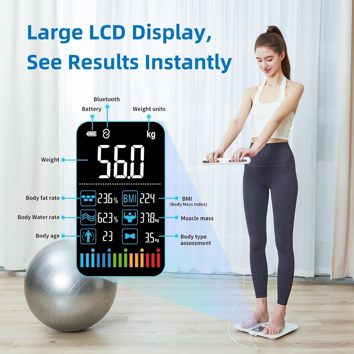 Detalle 2 de Lepulse 8-Electrode Body Composition Scale with Large Display and 20 Metrics