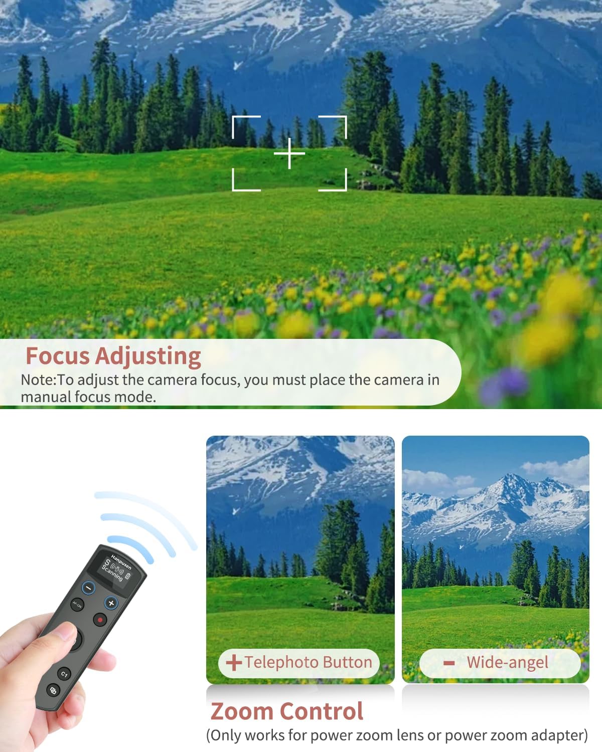 Thumbnail 2 de Hanjpusen Wireless Shutter Remote for Sony Cameras with OLED Screen (Rechargeable) – Replaces RMT-P1BT