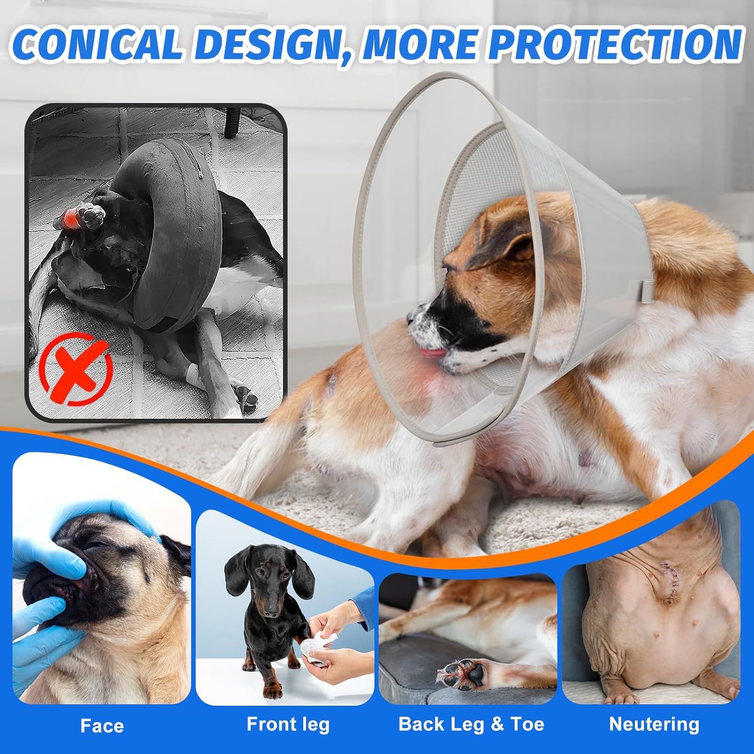 Detalle de Supet Dog Cone Collar XL for Recovery
