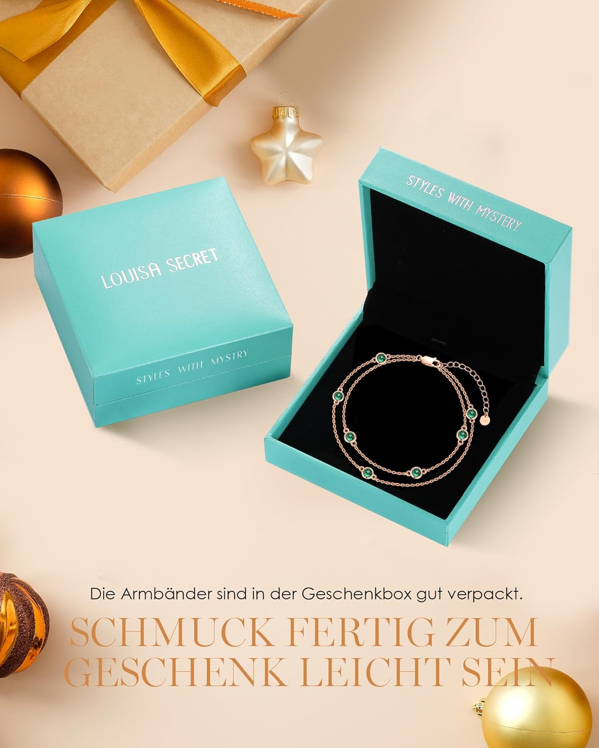 Thumbnail 4 de LOUISA SECRET Bracciale da donna in argento 925 con zirconi e maglia regolabile