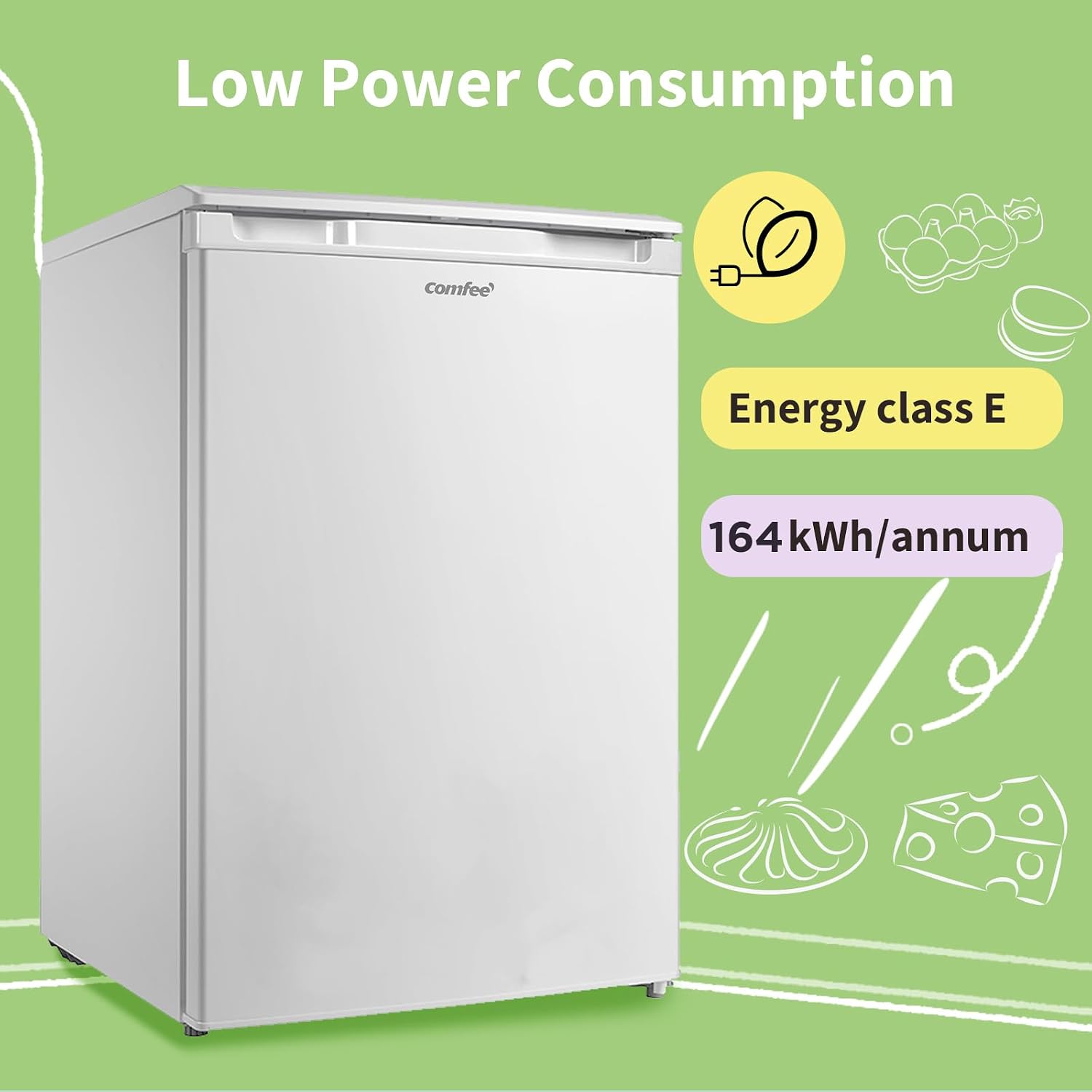 Thumbnail 5 de COMFEE' 88L Freestanding Under Counter Freezer with 4-Star Freezing – White