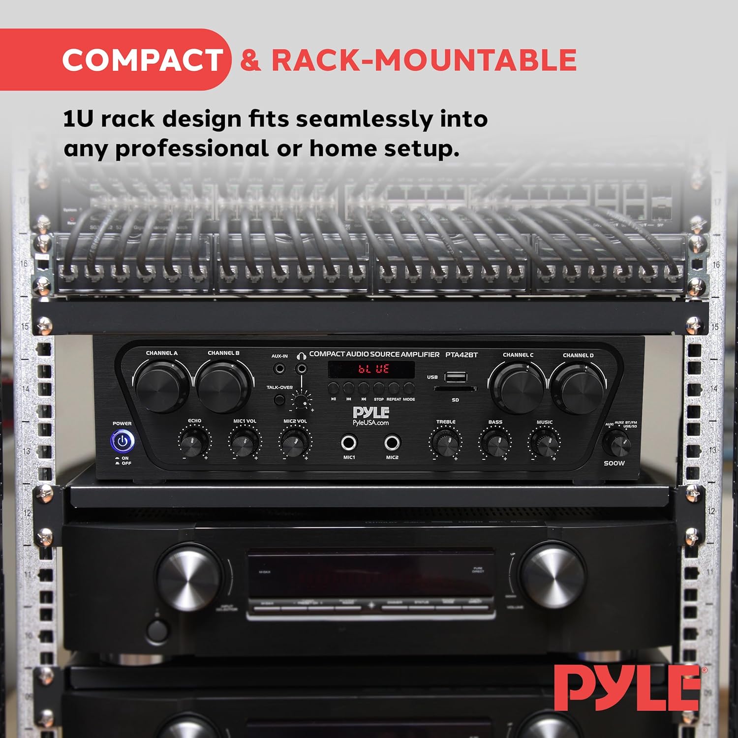 Thumbnail 4 de Pyle PTA42BT 500W Bluetooth Karaoke Amplifier