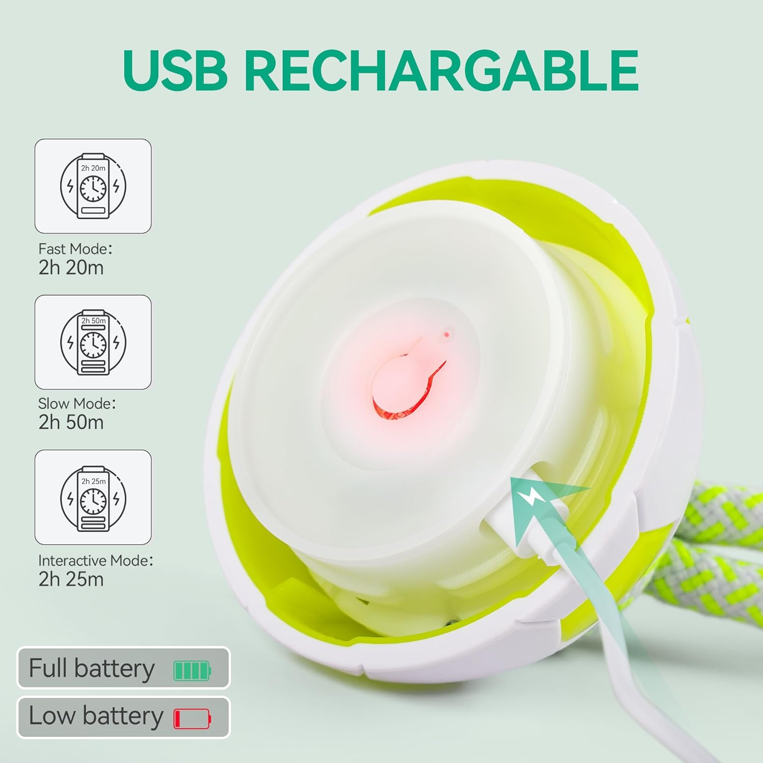 Thumbnail 6 de ALL FOR PAWS Interactive Ball with LED Lights: Motion-Activated Dog Toy for Boredom, USB Rechargeable