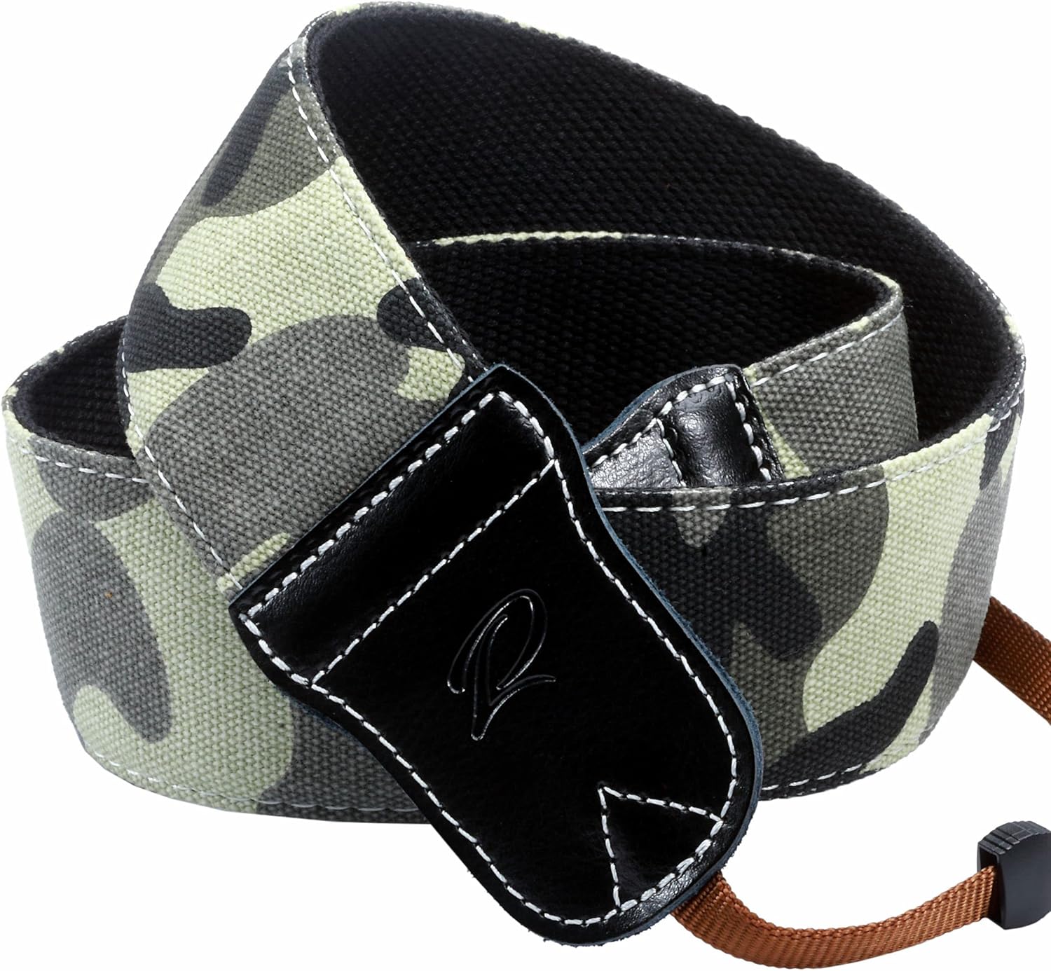 Thumbnail 6 de Padwa Lifestyle Camouflage Camera Strap – 2" Wide Cowhide Ends, Vintage Embroidered Cotton Strap