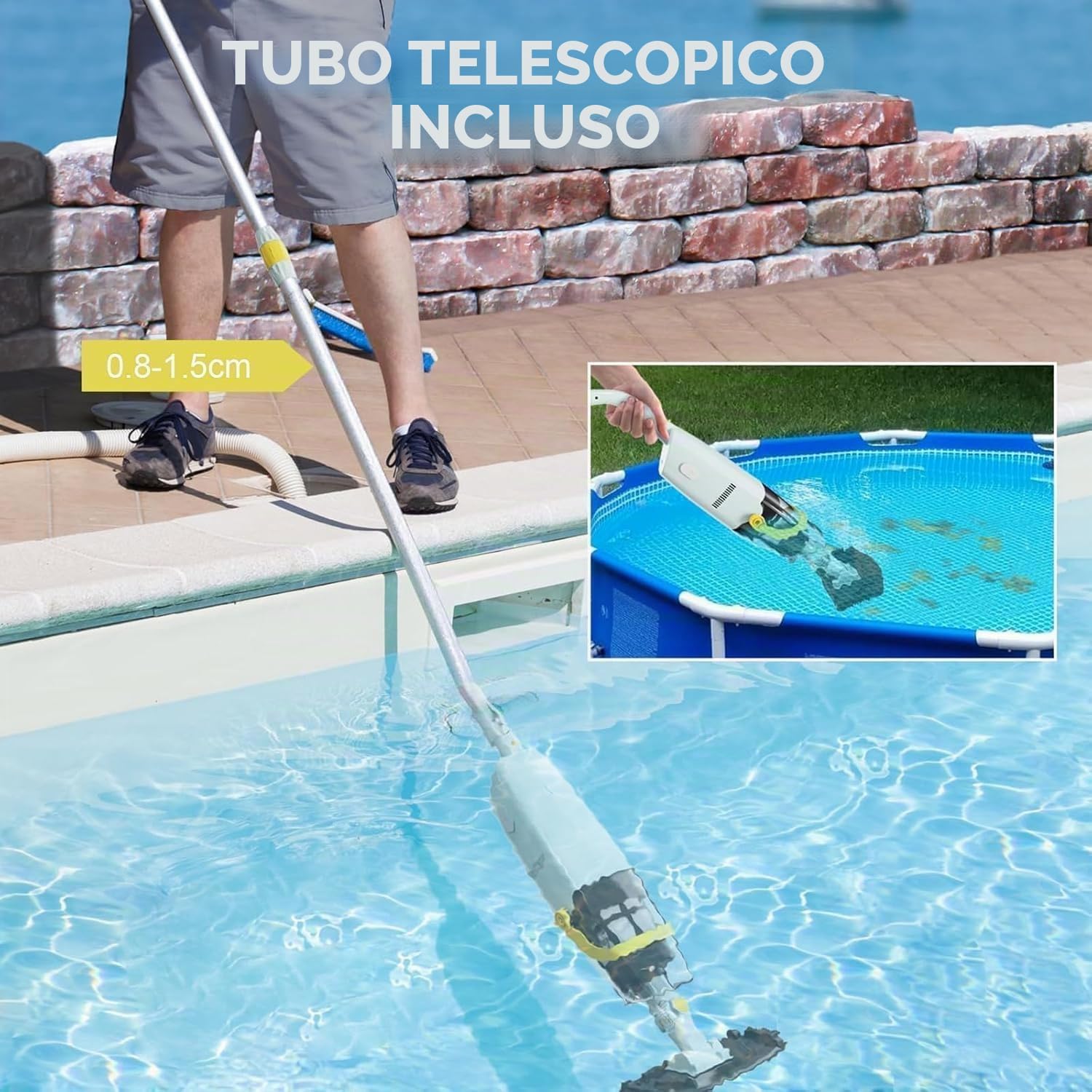 Detalle de Lydsto S1: Aspirapolvere per Piscina Senza Fili con Asta Telescopica – pulizia efficace senza cavi