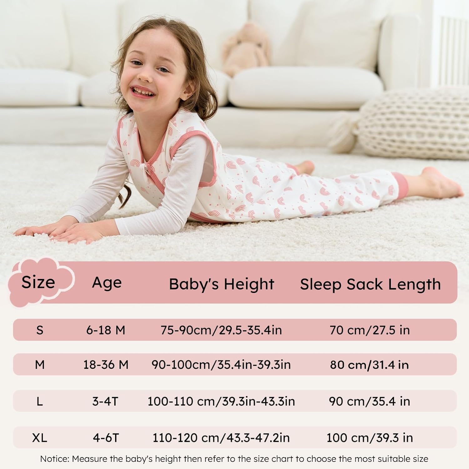Thumbnail 4 de Unnivoll Baby Schlafsack mit Füßen 1,0 Tog – Baumwoll-Schlafsack für Jungen und Mädchen, 70–100 cm