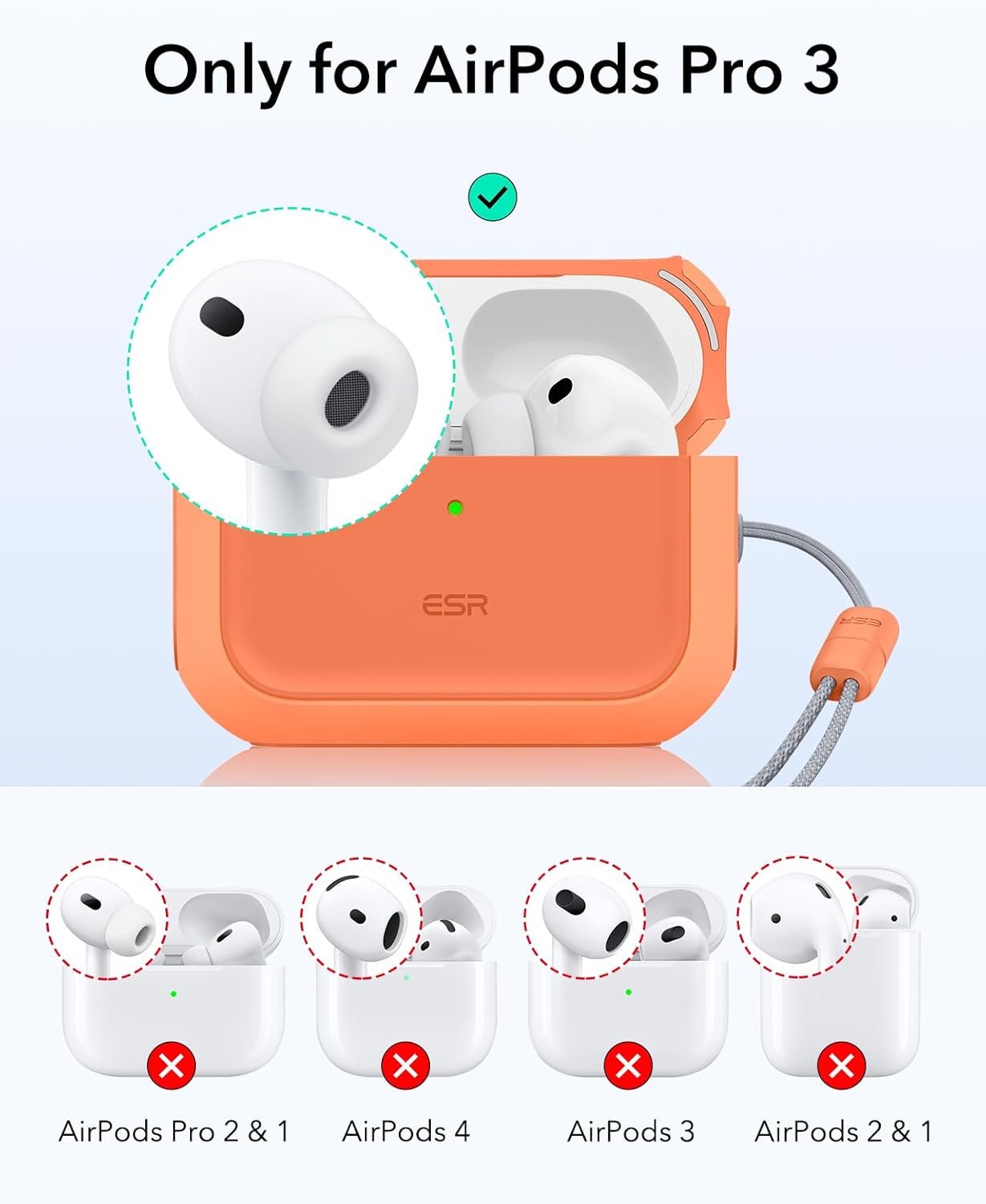 Detalle de AirPods Pro 3 case with MagSafe, 2025